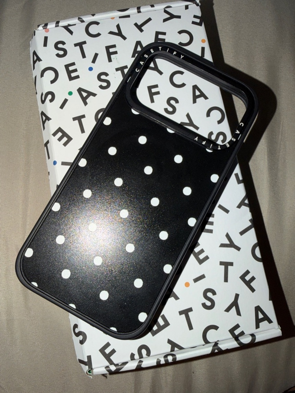 iPhone 17 Pro Max Casetify Black and White Polka Dot Phone Case